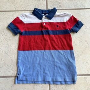 Polo Ralph Lauren Shirt Boys 7 Blue Red White Stripes Toddler Rugby